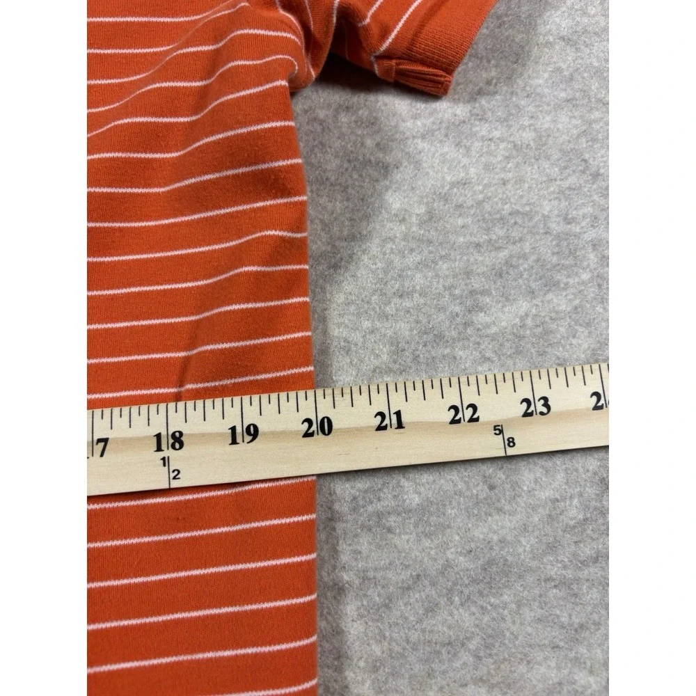 Polo Ralph Lauren Men's Medium Classic Fit Orange Striped Mesh Polo Shirt